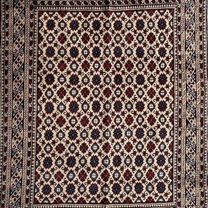 Beige 5X6 Wool Rug/ Afghan Fine Quality Handwove Rug/Soft Veg Carpet/ Oriental Turkmen Rug/ Tribal Bashiri Rug/Study Room Rug/Medallion Rug