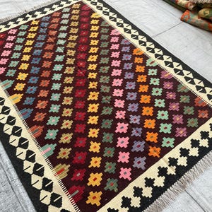 super 5.7x7.10 Ft Area Kilim Carpet, Afghan Fine Quality Hand Knotted Kilim Rug,Vintage Pure Wool Kilim Rug, Kilim For Living Room & Bedroom