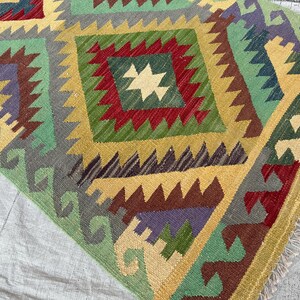 Turquois Silver 2.10x16.2 Ft Kilim Rug. Afghan Fine Quality Handwoven Vintage Kilim Rug. Tribal Pure Wool Runner Rug, Runner For Living Room