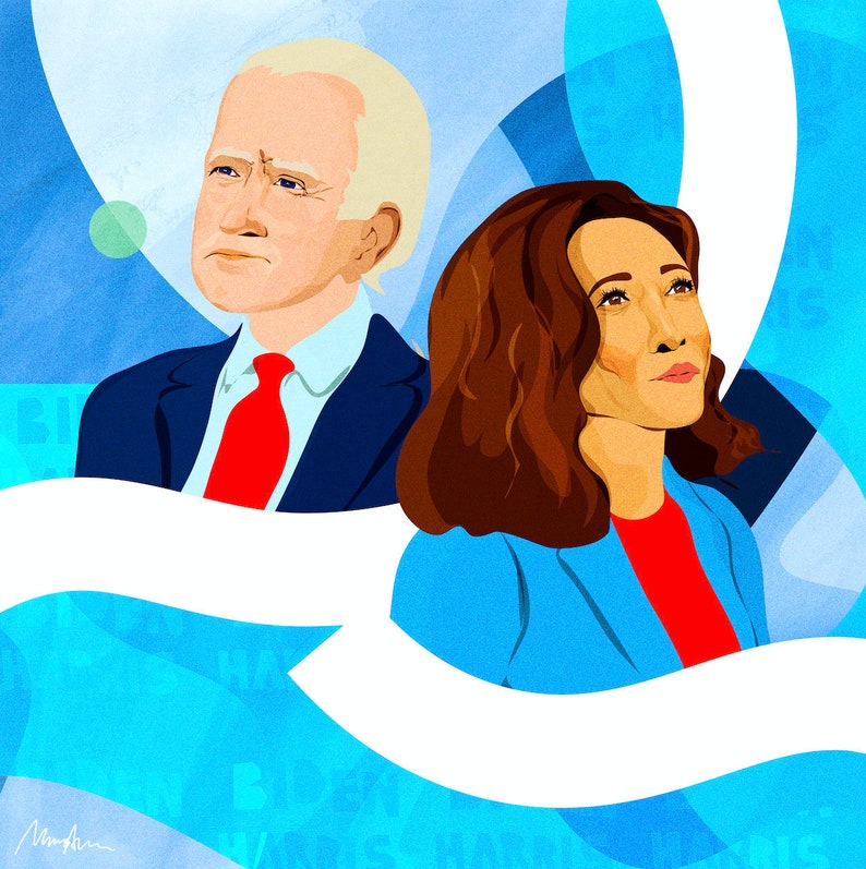 Joe Biden /& Kamala Harris Blue President and Vice President