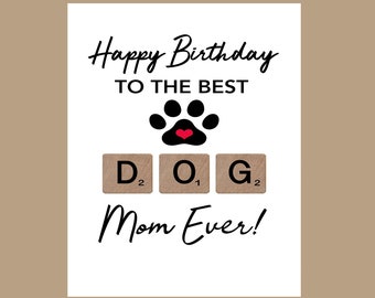 Dog Mom Birthday Card, Card from Dog, Cute Fur Dog Mom Card, Birthday Card for Her, Birthday Card for Mom, Best Dog Mom Card