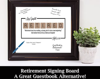Retirement Guest Book Alternative, Retirement Signing Board, Retirement Party Printable, Farewell Gift, Guestbook Poster, Personalized