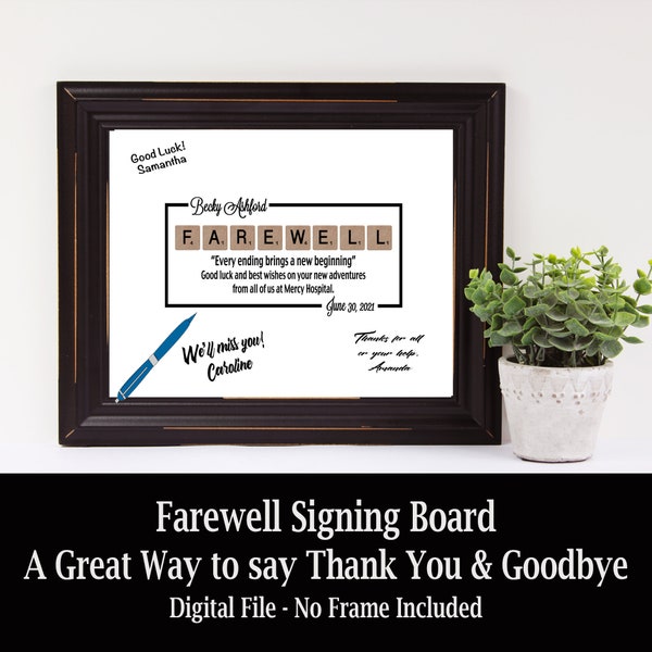 Farewell Guest Book, Going Away Gift, Farewell Gifts For Friend, Best Coworker Gifts, Boss Leaving Signing Print, Digital Personalized Print