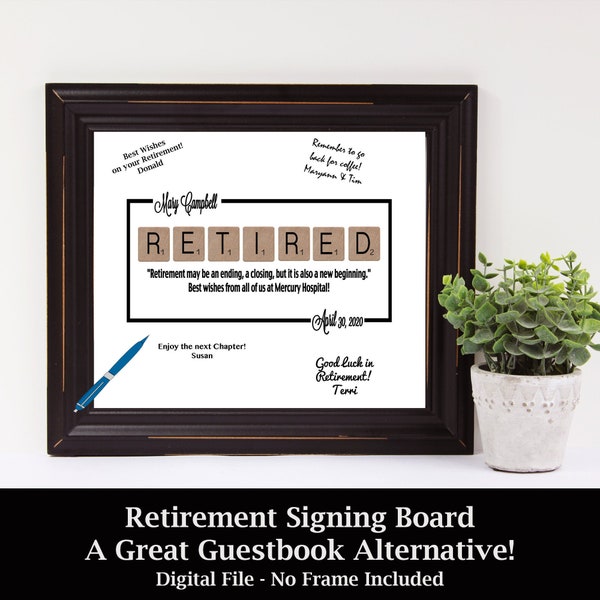 Retirement Guest Book Alternative, Retirement Signing Board, Retirement Party Printable, Farewell Gift, Guestbook Poster, Personalized