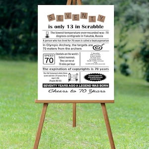 70er Geburtstag Dekorationen, 70. Geburtstag druckbar, 1954 Geburtstagsgeschenk, Scrabble 70 Geschenk, 70 Geburtstag Zeichen, 70 Jahre Zeichen, Instant Download