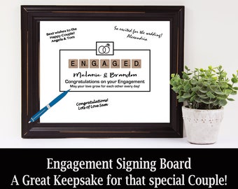 Engagement Party Guest Book, Stag and Doe Guestbook, Engagement Signing Poster, Alternative Guestbook for Couple, Couples Shower Guestbook