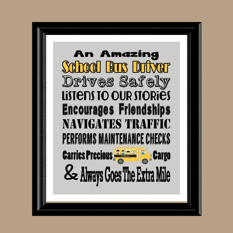 School Bus Driver Gift School Bus Driver Thank You School Etsy UK