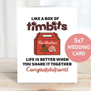 Wedding Card, Canadian Wedding Card, Tim Hortons Wedding Card, Timbits Wedding Card, Sweet Wedding Card, Canadian Wedding Card