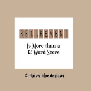 Retirement Card, Funny Retirement Card, Farewell Card, Scrabble, Scrabble Card