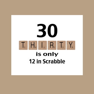 Carte d'anniversaire 30 ans, 30 ans, jalon important, carte d'anniversaire 1994, carte d'anniversaire Scrabble, carte d'anniversaire 30 ans drôle