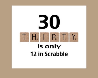 Tarjeta de cumpleaños número 30, Los 30 grandes, Cumpleaños de hito, Tarjeta de cumpleaños de 1994, Tarjeta de cumpleaños de Scrabble, Tarjeta de cumpleaños número 30 divertida