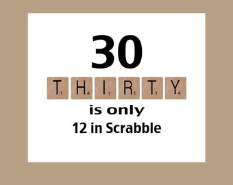 30th Birthday Card, The Big 30, Milestone Birthday, 1994 Birthday Card, Scrabble Birthday Card, Funny 30th Birthday Card