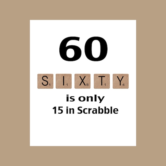 60th Birthday Card, Sixty Birthday, Milestone Birthday, The Big 60, Scrabble Birthday Card, 1966 Birthday Card, Mum 60th Birthday Card