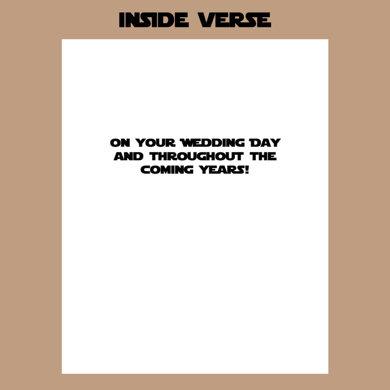 Star Wars Wedding Card, Star Wars Wedding Gift, Geek Wedding Card, Wedding Card for Couple, Nerd Wedding Card, Star Wars Valentine Card image 2