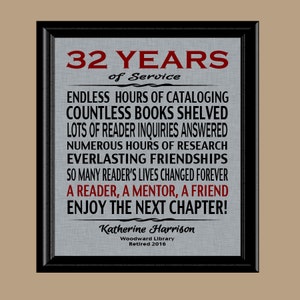 Librarian Retirement Gift, Librarian Retirement Print, School Librarian ...
