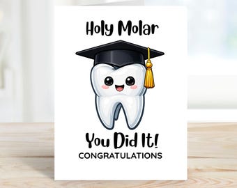 Tarjeta de graduación de dentista, tarjeta de la clase 26, tarjeta de graduación de odontología, molar sagrado, graduado de higienista dental
