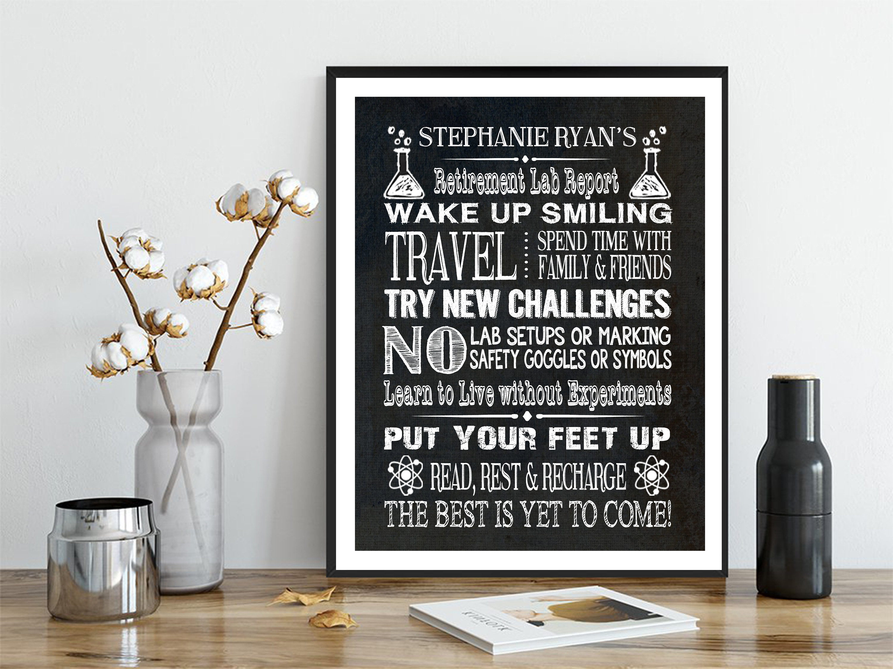 Science Teacher Retirement Gift Retirement Gift Chalkboard Etsy UK