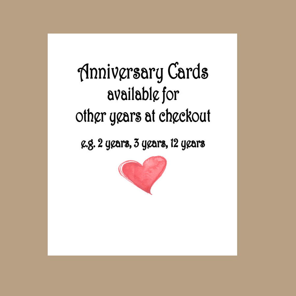 5th Wedding Anniversary Card Fifth Wedding Anniversary Card Etsy