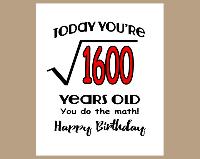 40th Birthday Card, Geek Birthday Card, 1984 Birthday Card, 1984 Math ...