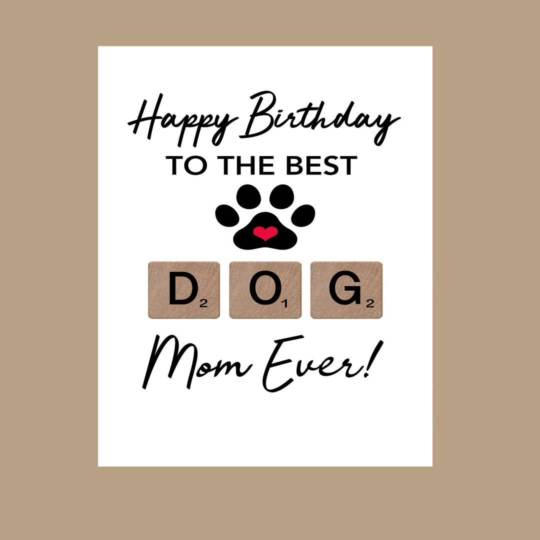 Dog Mom Birthday Card, Card From Dog, Cute Fur Dog Mom Card, Birthday
