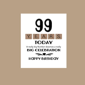 Cartão de aniversário de 99 anos, cartão de aniversário de 1925, aniversário de marco, aniversário de 99 anos, cartão de aniversário de bisavó, aniversário de bisavô