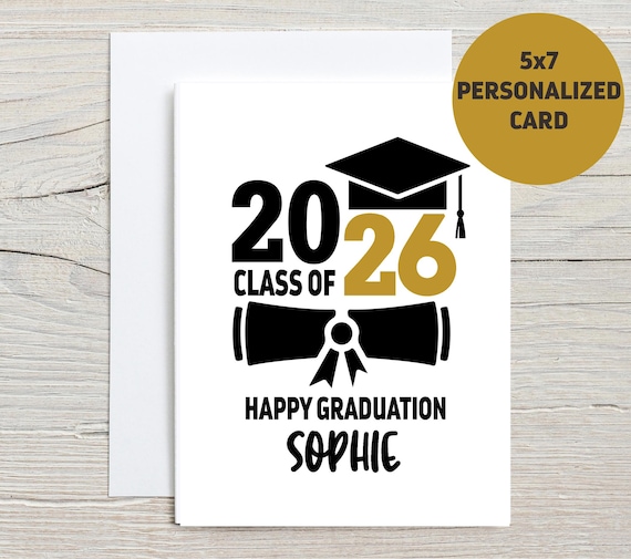 Graduation Card, Class of 26 Card, Personalized Graduation Card, Senior  Card Class of 26, Grad Card 2026