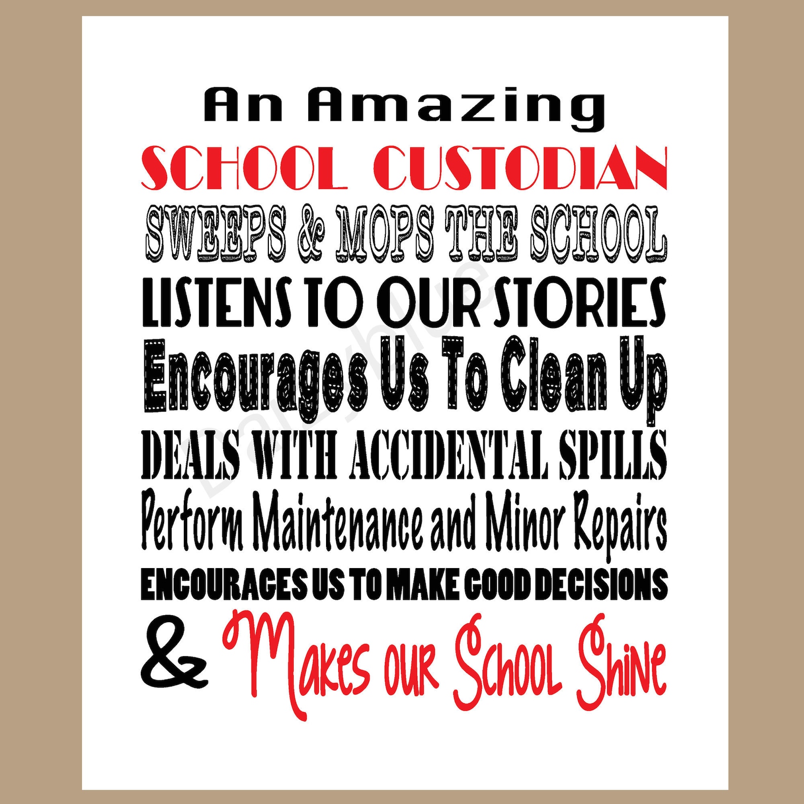 Custodian Appreciation Day Printable Web October 2 Is National Custodian Day 