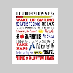 Teacher Retirement Gift - Teacher Retirement Print - PDF Digital File - INSTANT DOWNLOAD