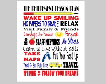 Teacher Retirement Gift - Teacher Retirement Print - PDF Digital File - INSTANT DOWNLOAD