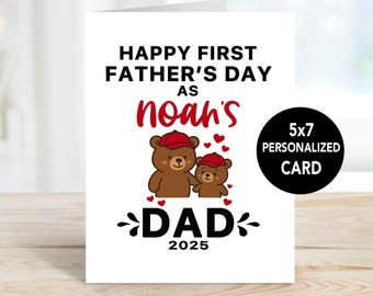 Personalized First Father's Day Card, 1st Father's Day Card, Happy