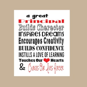 Principal Gift, Principal Appreciation Gift, Principal Valentine Print, World Teacher's Day Gift Printable, Boss Day Gift, Instant Download
