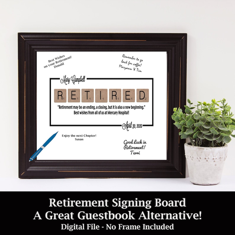 Retirement Guest Book Alternative Retirement Signing Board Etsy
