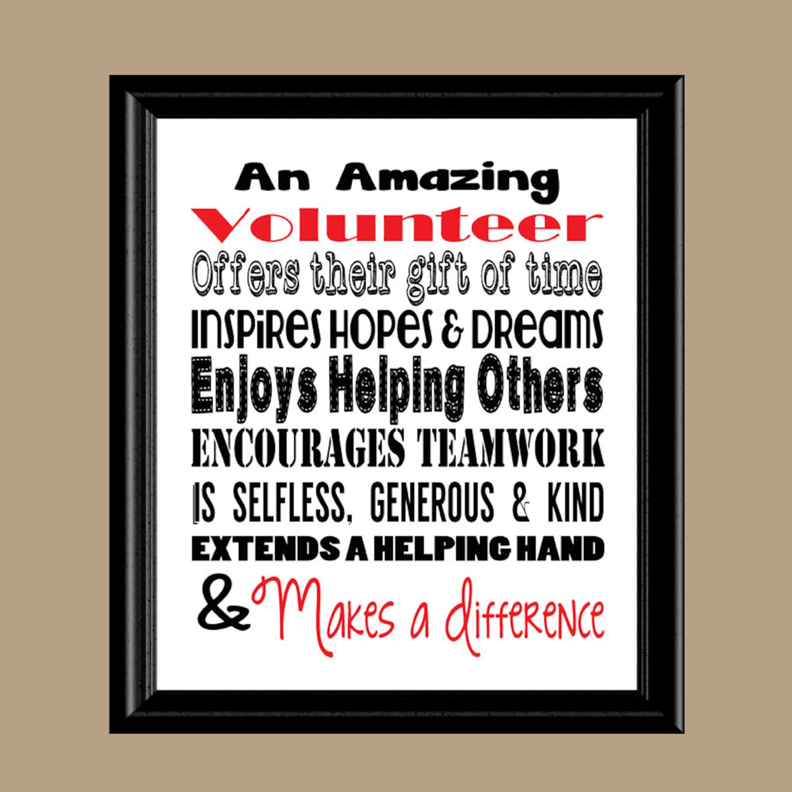 Volunteer Appreciation Gift Volunteer Printable Volunteer - Etsy