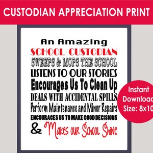 Wächter Wertschätzung Geschenk, Wärter druckbare, Wärter Geschenk, danke Schule Wärter Geschenk, Instant Download