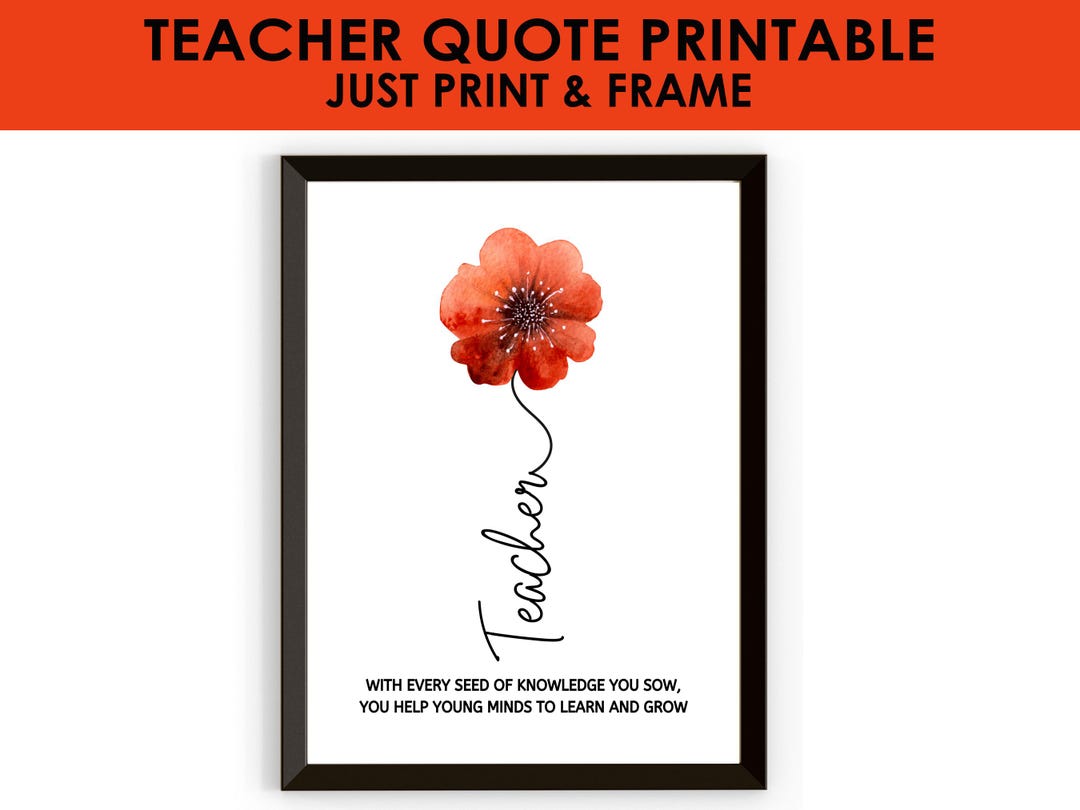 Plant the Seeds Teacher Poem, Thoughtful Gift for Educators, Teacher ...