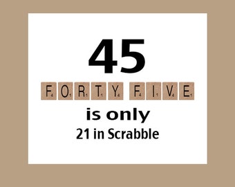 45th Birthday Card,  45 Birthday, Scrabble Birthday Card, 1979 Birthday Card