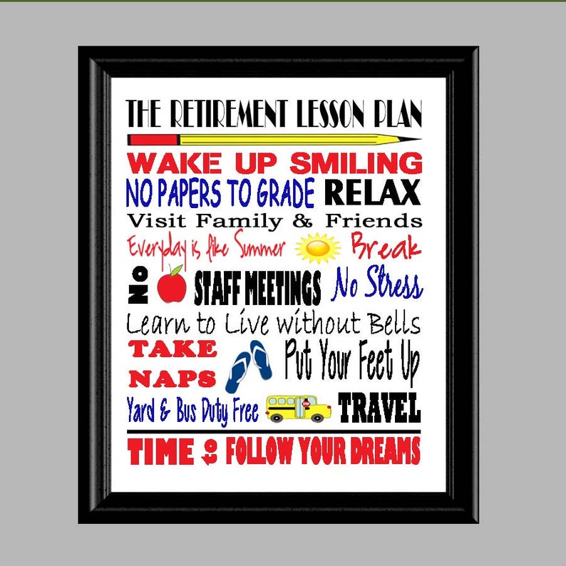 Teacher Retirement Gift Teacher Retirement Print PDF Etsy