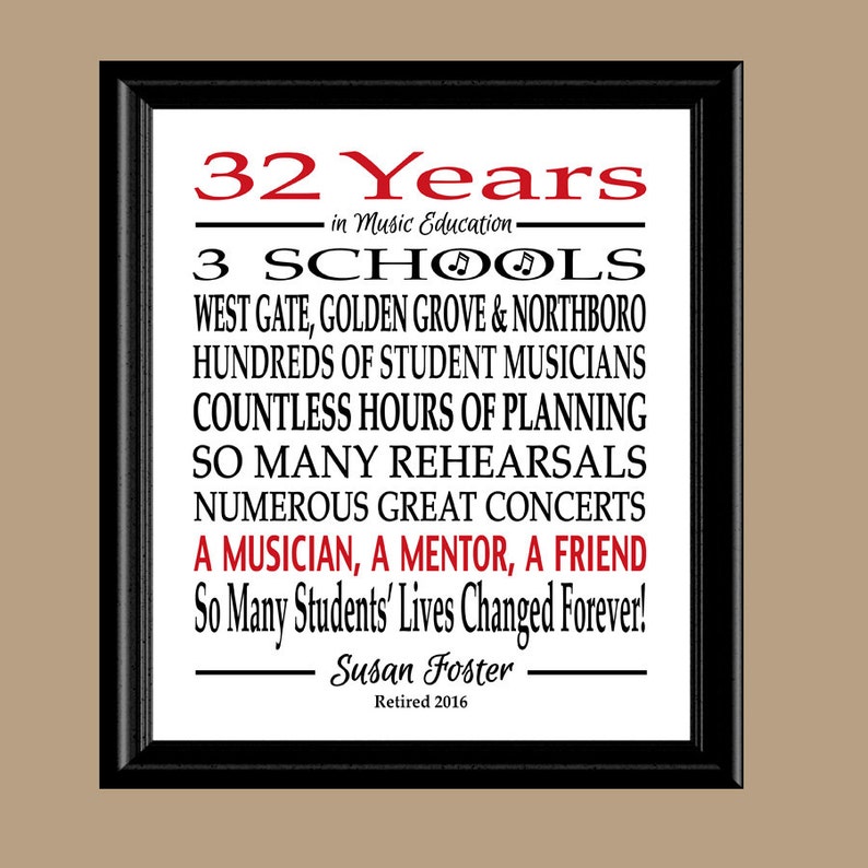 Music Teacher Retirement Gift Teacher Retirement Music Etsy