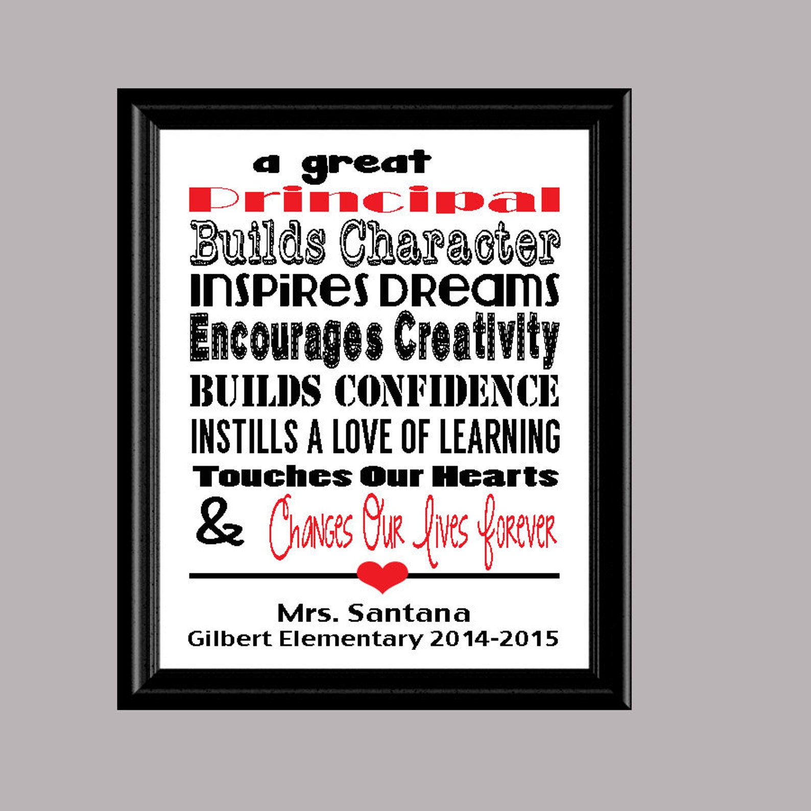 Principal Print Principal Appreciation Gift Personalized - Etsy
