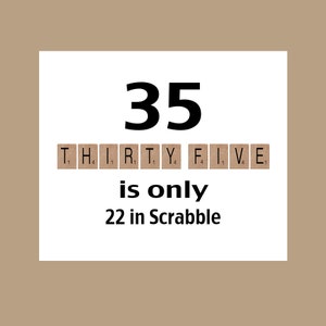 Carte d'anniversaire pour 35 ans, 1989, cartes d'anniversaire drôles, carte d'anniversaire de Scrabble, carte d'anniversaire importante, carte d'anniversaire d'un ami