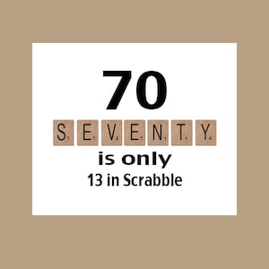 70th Birthday Card, Milestone Birthday, 70th Birthday, Scrabble Birthday Card, Scrabble, The Big 70, 1954 Birthday Card image 1