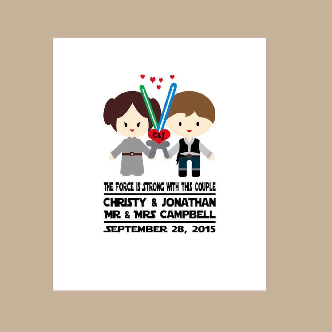 Star Wars Anniversary Gift, Star Wars Print, Star Wars Wedding Gift