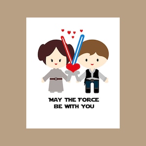 Star Wars Wedding Card, Star Wars Valentine Card, Geek Wedding Card, Star Wars Love Card, Nerd Wedding Card, Geek Valentine, Princess Leia