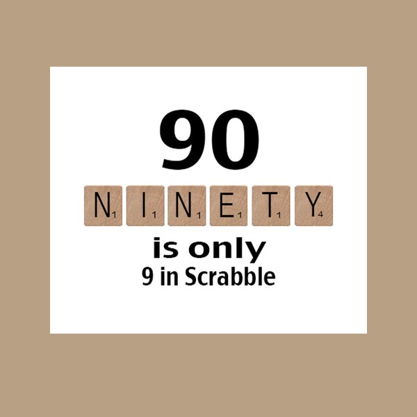 90th Birthday Card, Milestone Birthday, The Big 90, Scrabble Birthday Card, 1934 Birthday Card, 90th Birthday Party