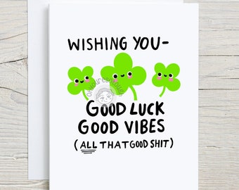 Funny Cute Support Card - Encouragement Card - Inspirational Card - Hard Time Card - Good Luck - Sympathy Card - Humor Friend Support Card