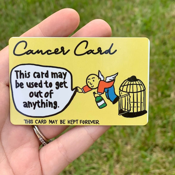 The Cancer Card - Funny Cancer Gift - Option to Add Magnet - Cancer Encouragement - Cancer Survivor Gift - Cancer Fighter Gift - Cancer Card