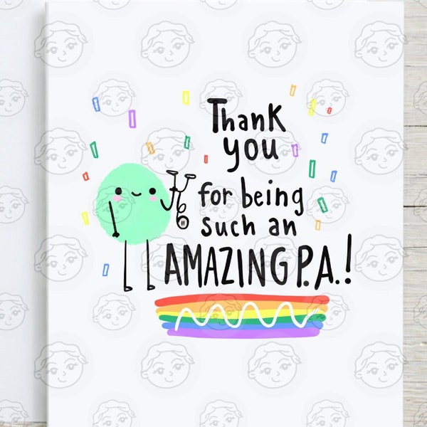 Physician Assistant Card - PA Card - Funny Doctor Card - Doctor Thank You Card - Physician Assistant Appreciation - MD Thank You Card