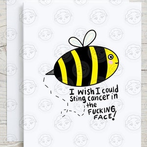 Sting Cancer in the Face Card - Funny Cancer Support Card - Cancer Card - Cancer Encouragement Card - Funny Cancer Gift