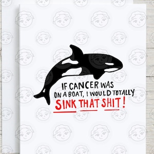 Funny Cancer Support Card - Cancer Encouragement - Cancer Fighter - Chemo Gift - Cancer Card - Cancer Greeting Card Funny