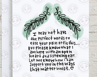 Sympathy Card - Cancer Card - Cute Minimalist Support Card - Encouragement Card for Friend - Cancer Support Card - Hard Time Card